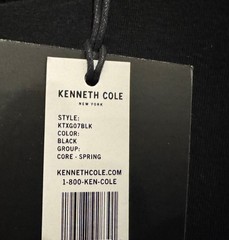 NWT Kenneth Cole New York Men’s Black Big & Tall 95% Cotton T-Shirt Size 3X