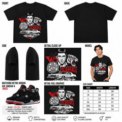 Graphic T-Shirt to Match Air Jordan 4 Bred Sneakers | Retro Streetwear Tee