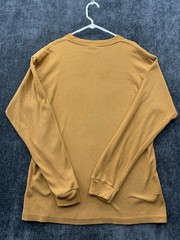 R+L Luxury Thermal Shirt Mens XL Beige Heavyweight Waffle Knit Ribbed Cuffs