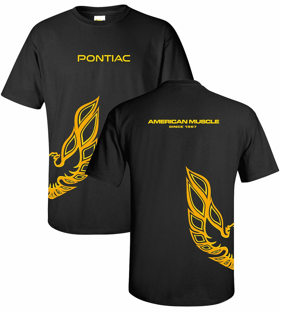 Pontiac Firebird American Muscle Wrap Around Print Black Shirt Official Licensed