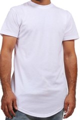 MEN HIPSTER ELONGATED HIP HOP T-SHIRTS WITH SIDE ZIPPER T-552 SOLID