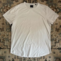 Cuts Clothing Mens Curve-Hem T-Shirt White PYCA Pro Crew Neck XL Gym Work Out