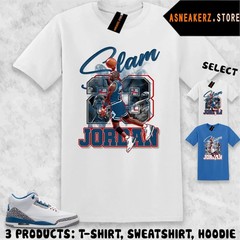 Tee Shirt Matching AJ 3 OG True Blue 2026 Match Sneaker MJ Icon 23 Slam T-Shirt