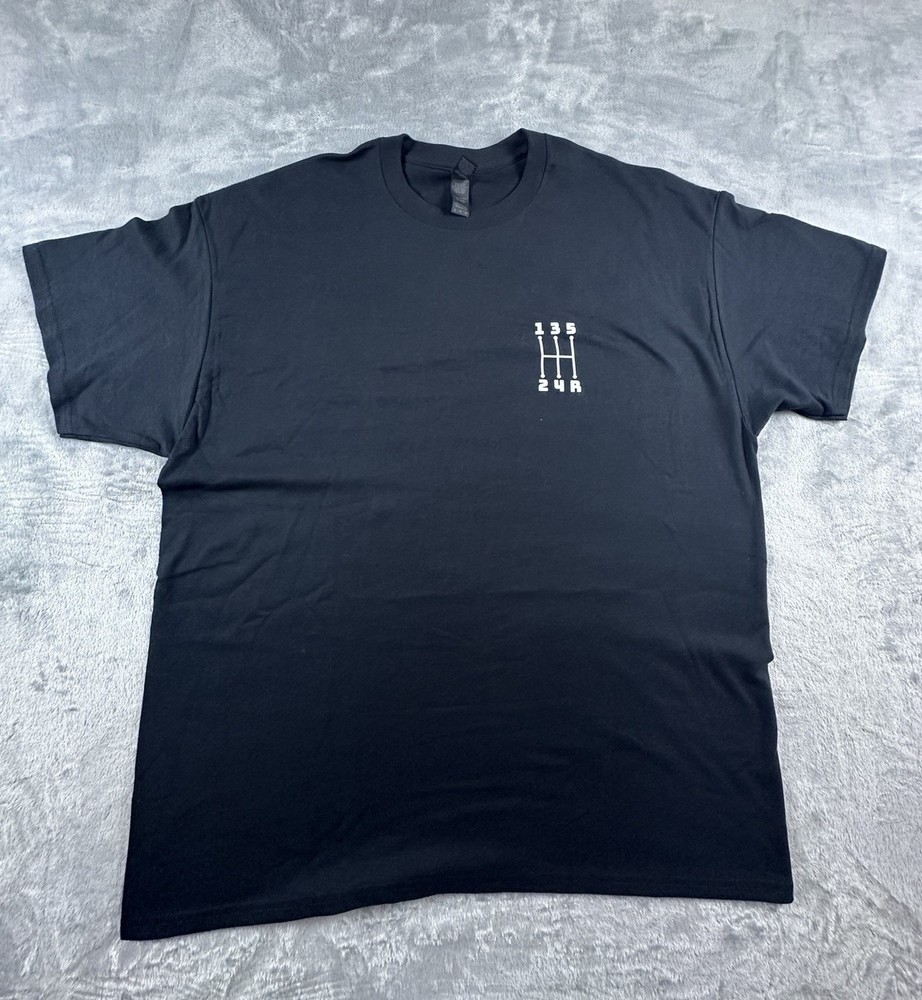 Manual Stick Shift Mens T-Shirt Size XL Black Gearshift 5 Speed Car Lover