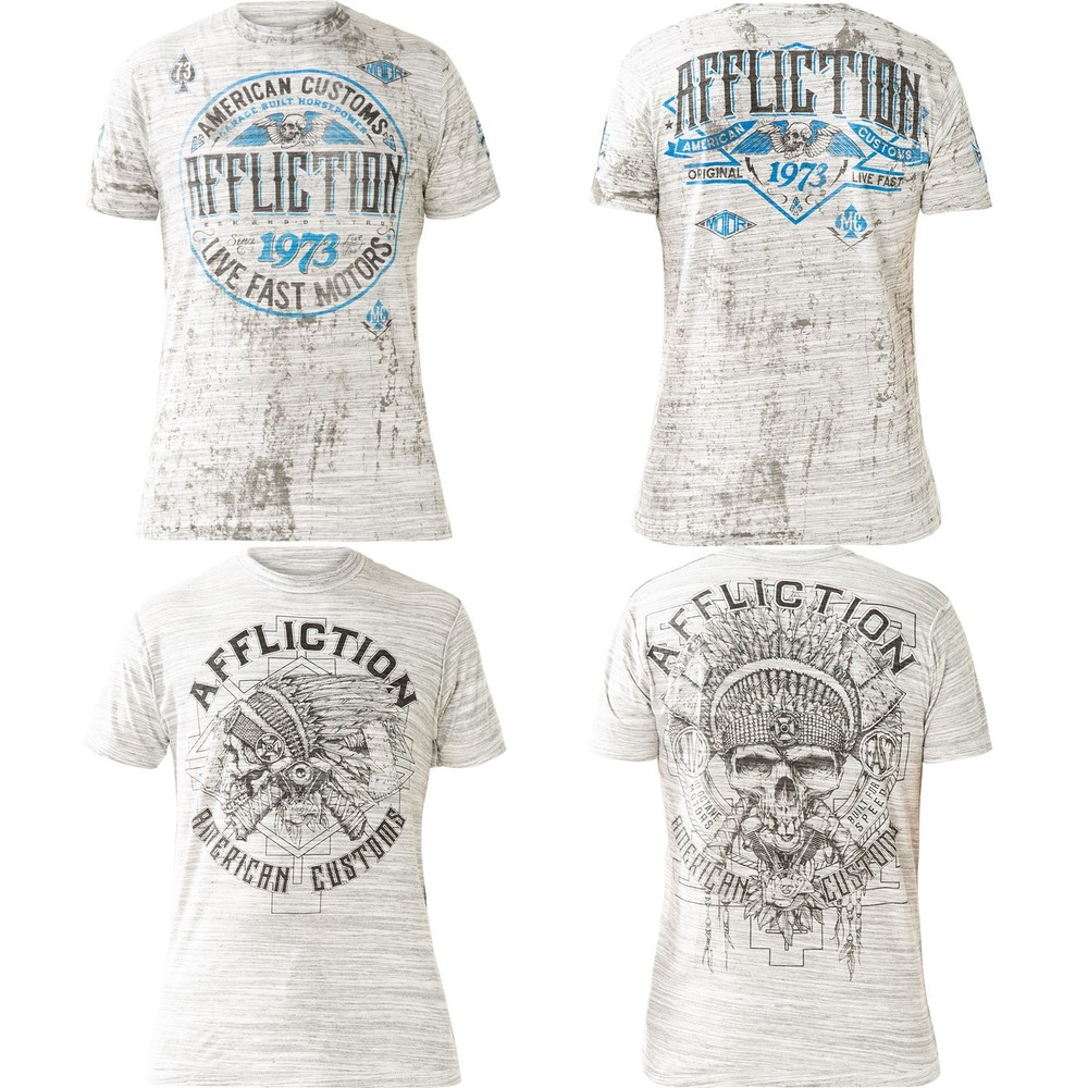 Men’s Affliction AC Garage Horsepower Reversible Y2K Graphic Tee T-Shirt XL