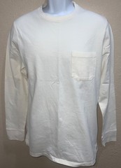 Thick LONG SLEEVE mid weight Crew Neck POCKET T-Shirt Standard Fit Goodfellow