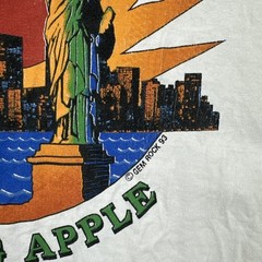 Vintage Gem Rock 1993 White XL T Shirt Made In USA New York The Big Apple 90s