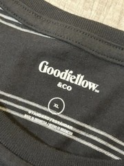 Goodfellow & Co Mens Standard Fit Short Sleeve T-Shirt, Charcoal Stripe Size XL