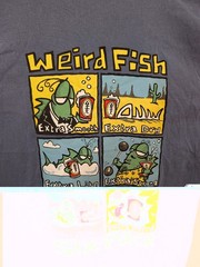 Weird Fish Six Pack Graphic Print T-Shirt, Blue, Men’s M Crew Neck Short Sleeve