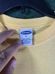 Vintage Old Navy Shirt Mens Sz M Yellow Box Script Logo Sport Athletic 90s y2k