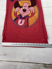 Underdog Savvy Adult Red Graphic Tee S/M Cut Off Open Sides Lightweight Retro