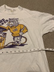 Vintage RARE LSU TIGERS Single Stitch Tee T-Shirt Size Large 80’s College Sports