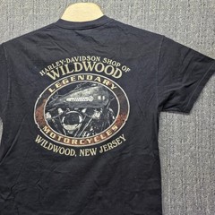 Harley Davidson Wildwood NJ T-Shirt Men Medium Pirate Skull Graphic Biker No Tag