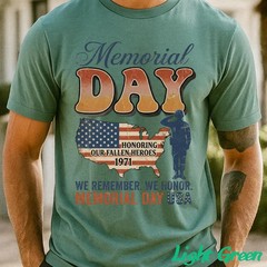 Honoring Heroes Memorial Day Comfort Tee Patriotic USA