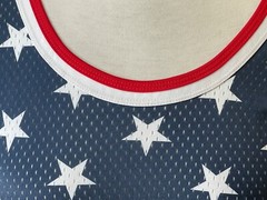 No Boundaries Mens Shirt Medium 38-40 Stretch Active Red White Blue Stars