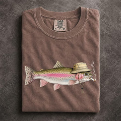 Funny Fishing Shirt Fishing Trout T-Shirt Funny Bucket Hat Fish Graphic Tee