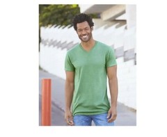 AAA ALSTYLE 5300 MENS PLAIN T SHIRT CASUAL SHORT SLEEVE HEATHER GREEN V NECK XL
