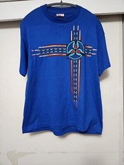Vintage 1989 (JFS) Southwestern Art Deco Metallic Single Stitch TShirt SZ Large