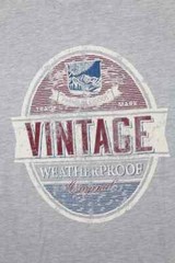 Weatherproof Vintage Men’s Graphic Crew Neck Short Sleeve Tee, Gray, Size M