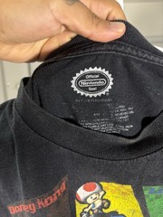Nintendo Mario Kart Graphic Print Teens Black Crew Neck T-Shirt Size S