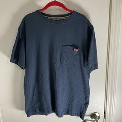 Men’s Wrangler Workwear Blue Pocket T-Shirt Heavyweight 100% Cotton 2XL