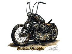 Custom Chopper 3 Vintage Motorcycle Art T-Shirt An Old Man’s Art