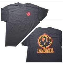 Ruger Gun Pistol Flamed Phoenix Logo Reliable Firearms Licensed T-Shirt 2XL NEW