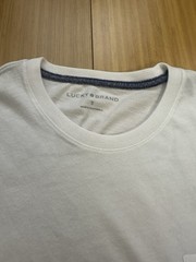 Lucky Brand Crewneck Ribbed Collar Side Slip Hem Short Sleeve White Tee Small