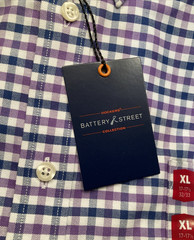 Dockers Battery Street Men’s 17-17.5 32/33 Blue Purple Check NWT