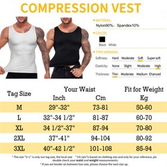 Mens Compression Shirt Sleeveless Body Shaper Base Layer Slimming Tank Top Vest