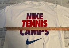 Nike Shirt Men Small White Solid Tennis Camp Tee Crew Neck Pullover Adult L G G
