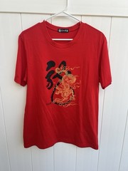 Taiwan T Shirt Mens Sz Large Tourist Travel Art Dragon Red Short Sleeve
