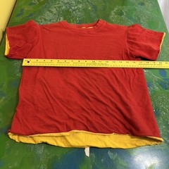 Vintage Double Face Reversible XS Red Yellow Short Sleeve T-Shirt Gym Athletics