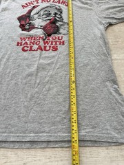 Holiday Time Santa Claus Funny T-Shirt Size XL Gray Christmas Holidays
