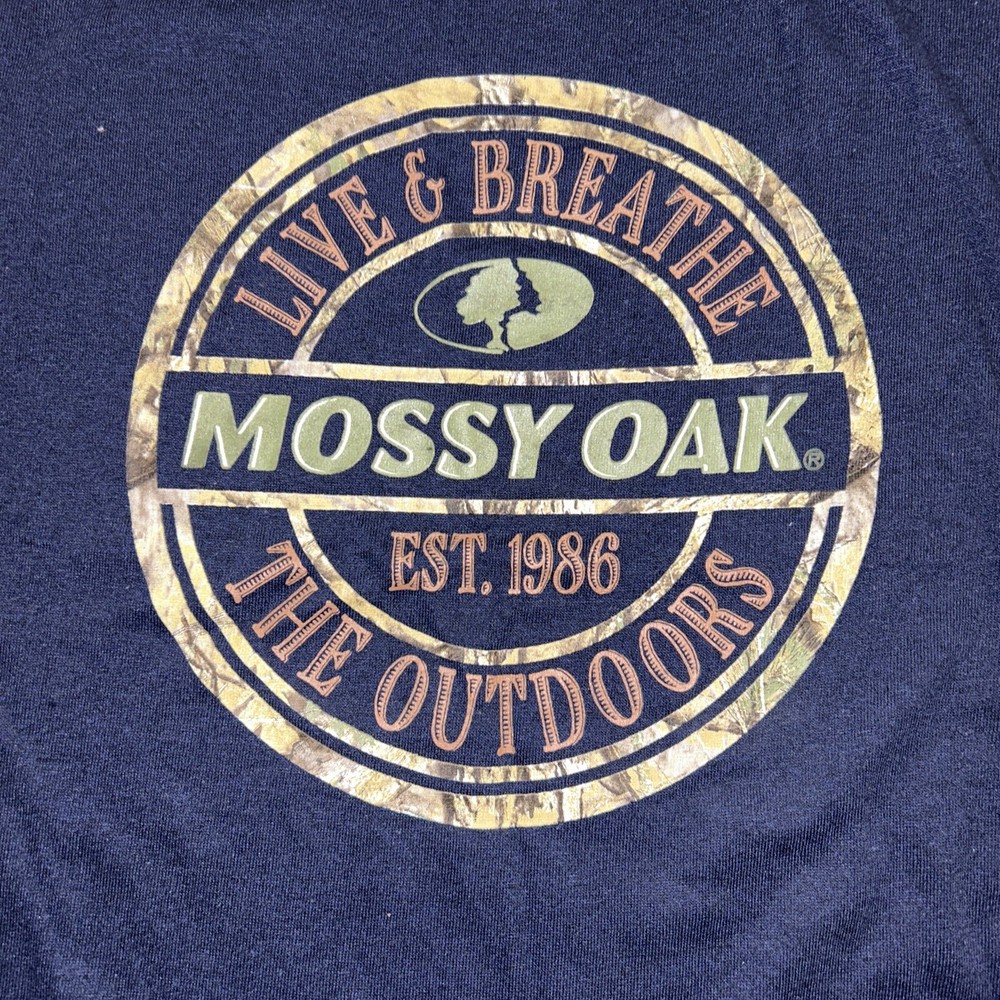L Mossy Oak Blue Live Breath Outdoors Logo Short Sleeve Tee MA