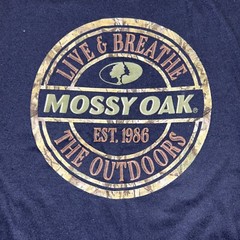 L Mossy Oak Blue Live Breath Outdoors Logo Short Sleeve Tee MA