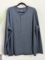 UNTUCKit Albarino Henley Shirt Men’s XXL Gray Long Sleeve Cotton Blend Regular