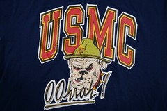 Vintage Marines Bulldog Mens Large USA USMC Military Single Stitch T-Shirt 90s