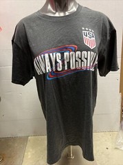 USA Soccer World Cup USWNT Graphic T-Shirt Man Sized Choice Always Possible NEW