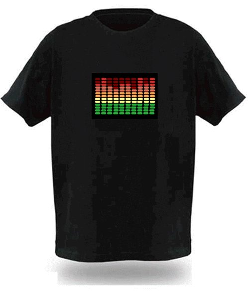 Sound Activated Electronic Light Up Rave Graphic Equalizer T Shirt All Sizes New