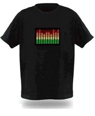 Sound Activated Electronic Light Up Rave Graphic Equalizer T Shirt All Sizes New