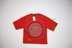 Jones Collection Rhinestone T-Shirt Red Short Sleeve Lion Circle Mens Large