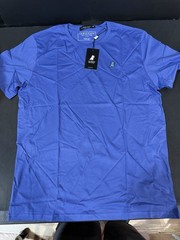 NEW James Bark Men Size L Pima Cotton Crew Neck Jersey T-Shirt Blue Luxury Basic