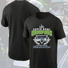 Seattle Seahawks 2026 Super Bowl LX Champions NFL Black T Shirt
