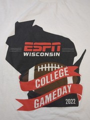 Gildan Heavy Cotton ESPN Wisconsin College Game Day 2022 T-shirt White M M SS