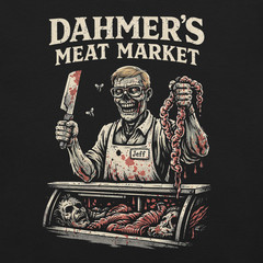Dahmer’s Meat Market T-Shirt Retro True Crime Horror Graphic Tee Creepy XS-5XL