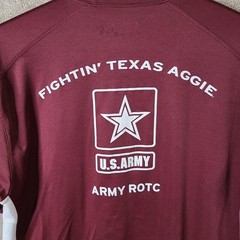 Army ROTC Shirt Mens Large Maroon Texas AandM Sport Tek Athletic Fit Polyester