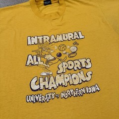 Vintage 90s UNI Intramural Champions Tee Shirt Fits L Northern Iowa Panthers