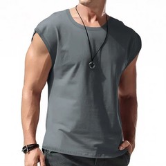 “Men’s Sleeveless T-Shirt Summer Sports Vest Casual Loose Fit Top”