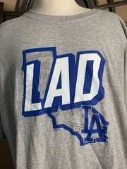 LA Dodgers LAD Tshirt Men’s Size 3XL Gray Crew Neck MLB Los Angeles California